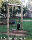 Balanço duplo de assento e pneu